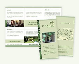  La Acacia, bed & breakfast: diseño de isologotipo, papelería, folleto y web.