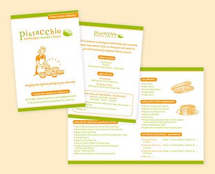  Pistacchio: diseño de isologotipo y folleto díptico.