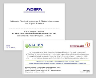  Adefa / Banco Galicia: diseño de invitaciones para eventos.