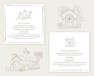 Diseño de invitaciones con ilustraciones, plano, save the date, cuadros, carteles, kit de baño y cancioneros para casamiento.