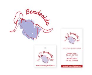  Bendecida, ropa para embarazadas: diseño de isologotipo y tarjetas.
