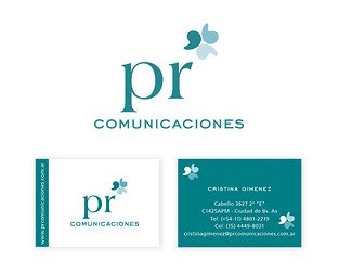  PR Comunicaciones: diseño de isologotipo, tarjetas personales y tarjetas de Navidad.