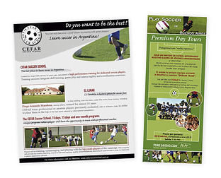  Cefar Soccer School: diseño de newsletter para mail / Premium Day Tours: diseño de volante. 