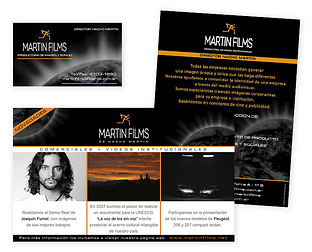  Martin Films, productora de imagen y sonido: rediseño de isologotipo, diseño de papelería, newsletter y portadas para VHS y DVD.