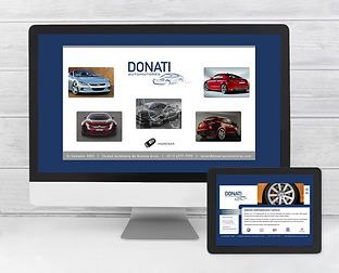  Donati Automotores: diseño de isologotipo, imagen web y tarjetas de Navidad.