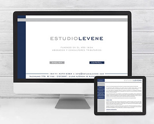  Estudio Levene, abogados y asesores fiscales: diseño de carta de presentación, cartel institucional y página web.