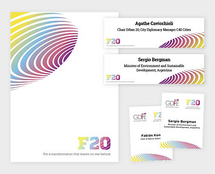  F20: diseño de carpeta, cartelitos, credenciales y programa para el congreso.