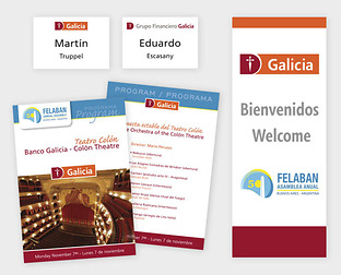  FELABAN + Banco Galicia: diseño de invitación, programa, credenciales y banner para el evento.
