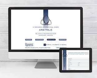  III Seminario Internacional Sobre Arbitraje, organizado por Marval, O’Farrell & Mairal: diseño gráfico y desarrollo de página web para el evento.
