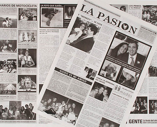  La Pasión: diseño de diario para repartir en un casamiento.