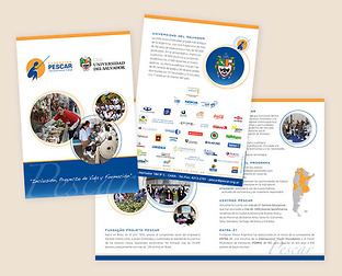  Fundación Pescar: diseño de folleto díptico, gráfica para diferentes eventos a beneficio y presentación.