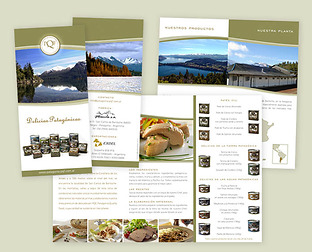  PQF, Patagonia Quality Foods: diseño de isologotipo, packaging, folleto, stand, tarjetas de Navidad y web.