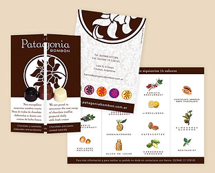  Patagonia Bombón: diseño de isologotipo, tarjeta, folleto, packaging e imagen web.