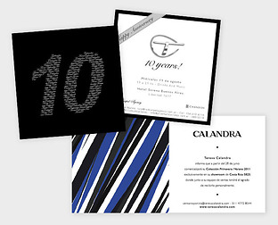  Calandra: Diseño de papelería, invitaciones para eventos, etiquetas, packaging y vidrieras.