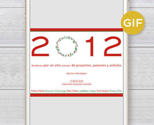  Calello, Consultores Tributarios: diseño de logotipo, papelería, cartel, tarjetas de Navidad y web.