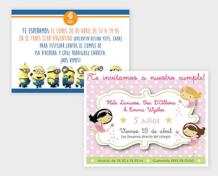  Diseño de invitaciones para cumpleaños infantiles.