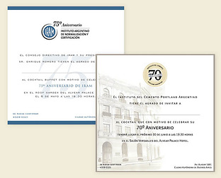  Instituto del Cemento, Portland Argentina / Instituto Argentino de Normalización y Certificación: diseño de invitaciones para eventos.