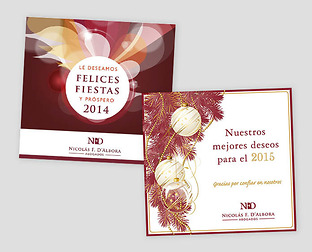  Nicolás F. D’Albora Abogados: diseño de isologotipo, papelería, carteles, invitación y tarjetas de Navidad.