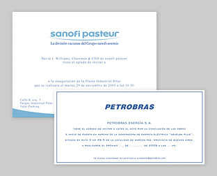 Sanofi Pasteur / Petrobras: diseño de invitaciones para eventos.
