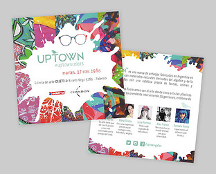  Uptown: diseño de avisos, POP, carteles, redes sociales, vidrieras e invitación para evento.