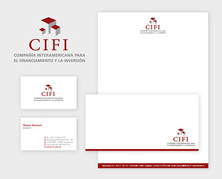  CIFI, Compañía Interamericana para el Financiamiento y la Inversión: diseño de isologotipo, papelería, e-flyer, cartel, vinilo esmerilado y web.