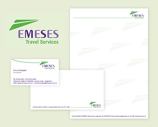  Emeses Travel Services: diseño de isologotipo y papelería.