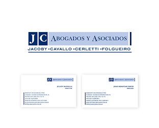  JC Abogados y Asociados: diseño de isologotipo, tarjetas, carpeta de presentación y web.