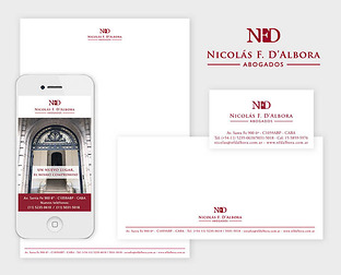  Nicolás F. D’Albora Abogados: diseño de isologotipo, papelería, carteles, invitación y tarjetas de Navidad.