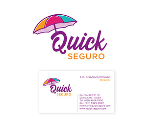  Quick Seguro: diseño de isologotipo, tarjetas y firmas para mail.
