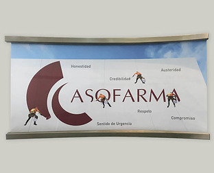  Asofarma: diseño de e-flyers, señalética, carteles y corpóreos. Retoque fotográfico.