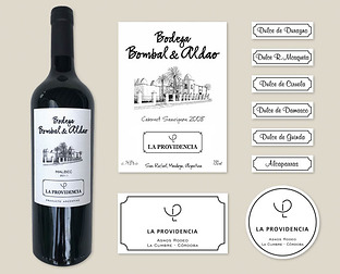  La Providencia: diseño de etiquetas para vinos, dulces, alcaparras y diseño de marca de campo.