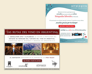  Alfalógica, Market Reaserch: diseño de e-flyers para realizar encuestas y actualización web.