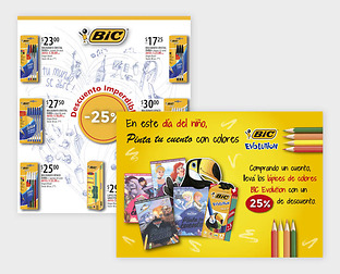  BIC: diseño de posters, publicidad, presentación, imágenes para exhibidores y packaging.