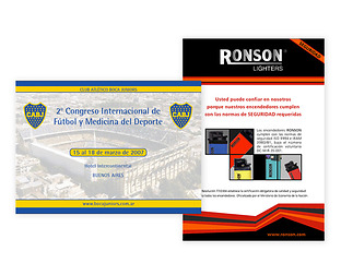  Boca Juniors (Congreso Internacional de Fútbol y Medicina del Deporte) / Ronson: diseño de avisos.