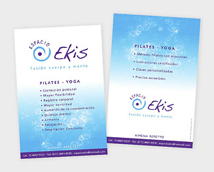  Espacio Ekis: diseño de isologotipo, tarjetas y flyer.
