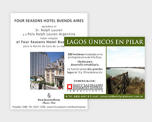  Four Seasons Hotel Buenos Aires / Emily Salzmann, inmobiliaria: diseño de avisos para diario.