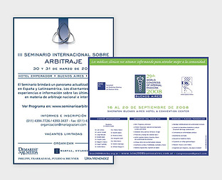  Seminario Internacional Sobre Arbitraje / Congreso Mundial de Medicina Interna: diseño de avisos para diario.