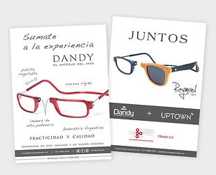  Dandy, el anteojo del imán: diseño de logotipo, folletos, avisos, afiches, POP, vidrieras, redes sociales y packaging.