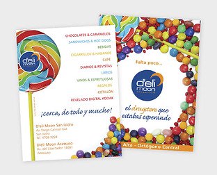 D’eli Moon: diseño de folleto, aviso y newsletters.