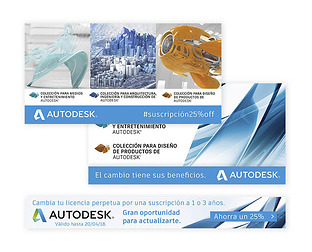  Autodesk: diseño de post de diferentes campañas para redes sociales y newsletter.